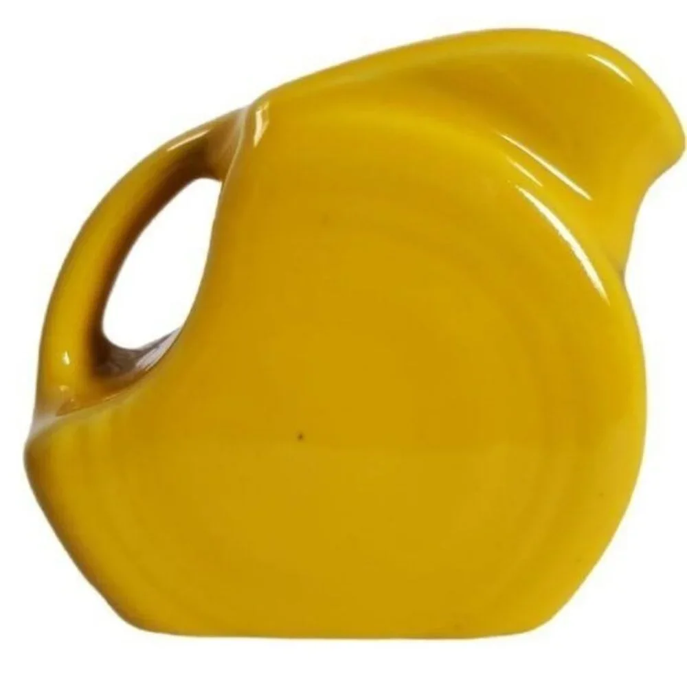Fiestaware Fiesta Small CERAMIC Mini Disk Pitcher CARAFE Daffodil Yellow 4